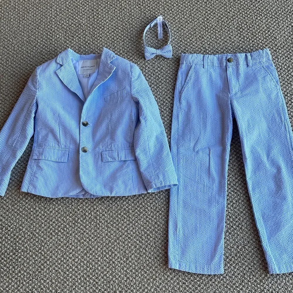 Janie and jack suit with bow tie